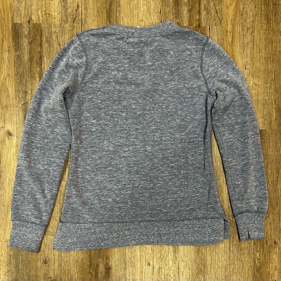 GreenTea Heathered Blue Women's V Neck Hoodie Size Small - Picture 4 of 7